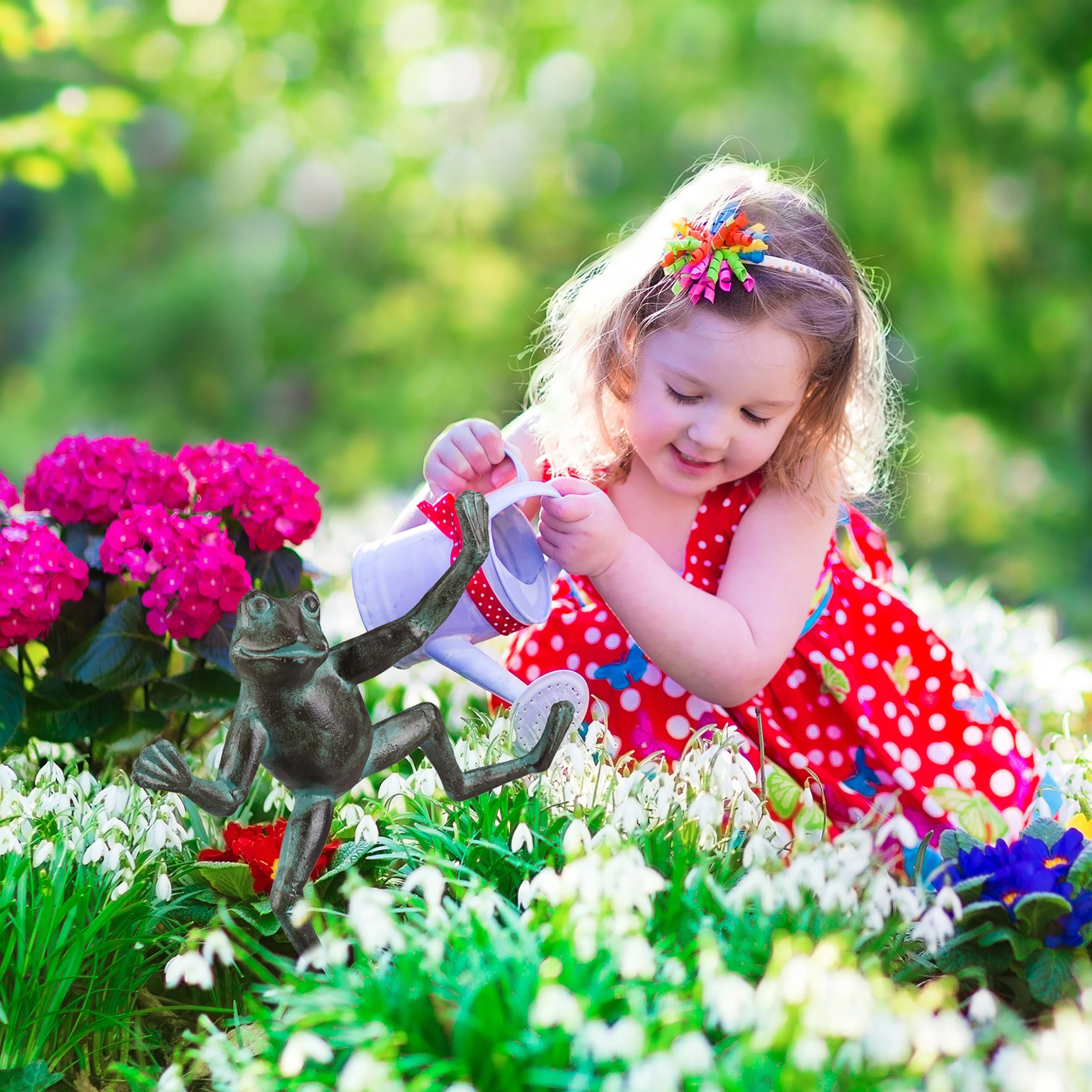 Relaxdays 3 X Gartenfigur Frosch In Grün - Größe L – Bild 3