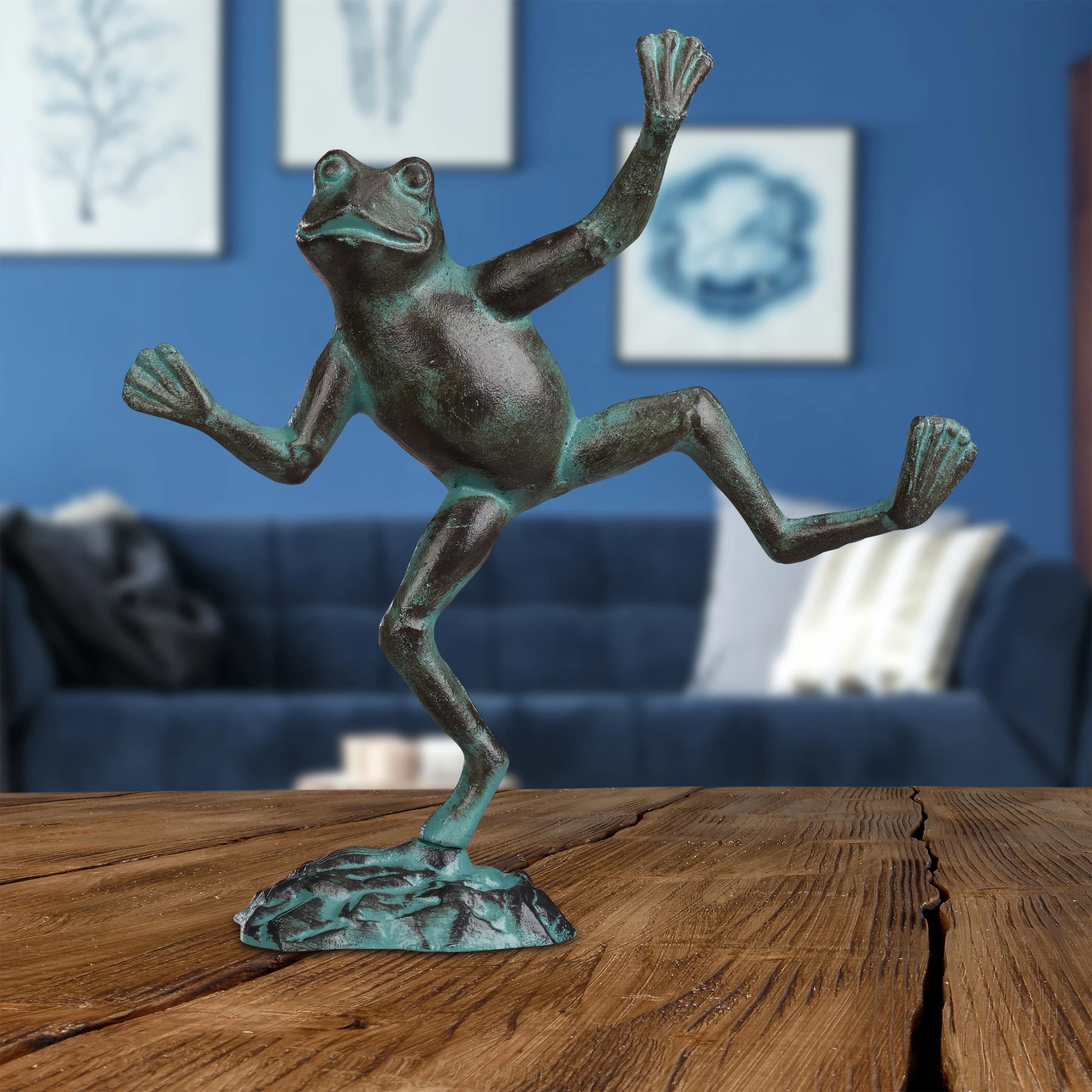 Relaxdays 3 X Gartenfigur Frosch In Grün - Größe L – Bild 5