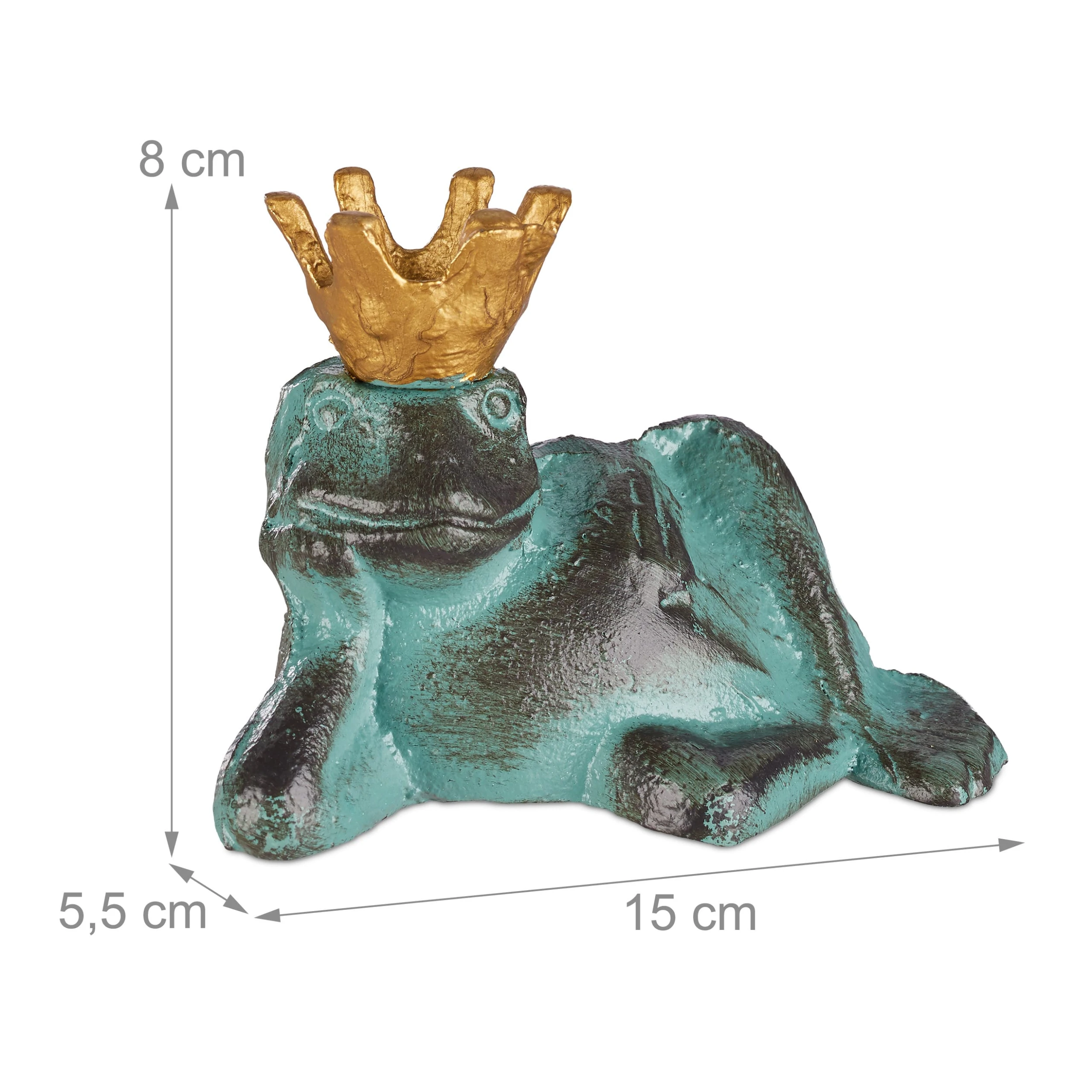 Relaxdays 3 X Gartenfigur Froschkönig In Grün - Größe M – Bild 4