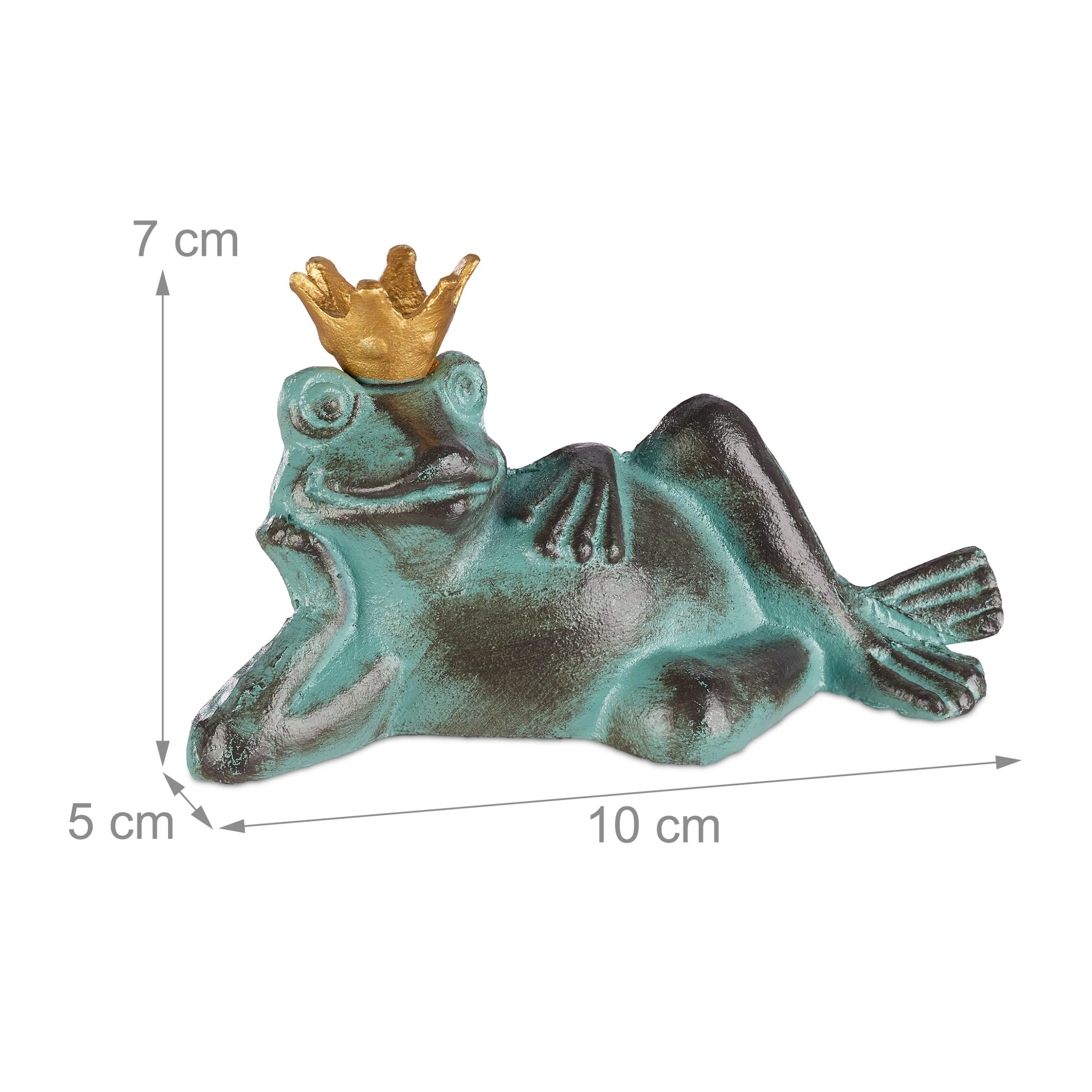 Relaxdays 3 X Gartenfigur Froschkönig In Grün - Größe S – Bild 4