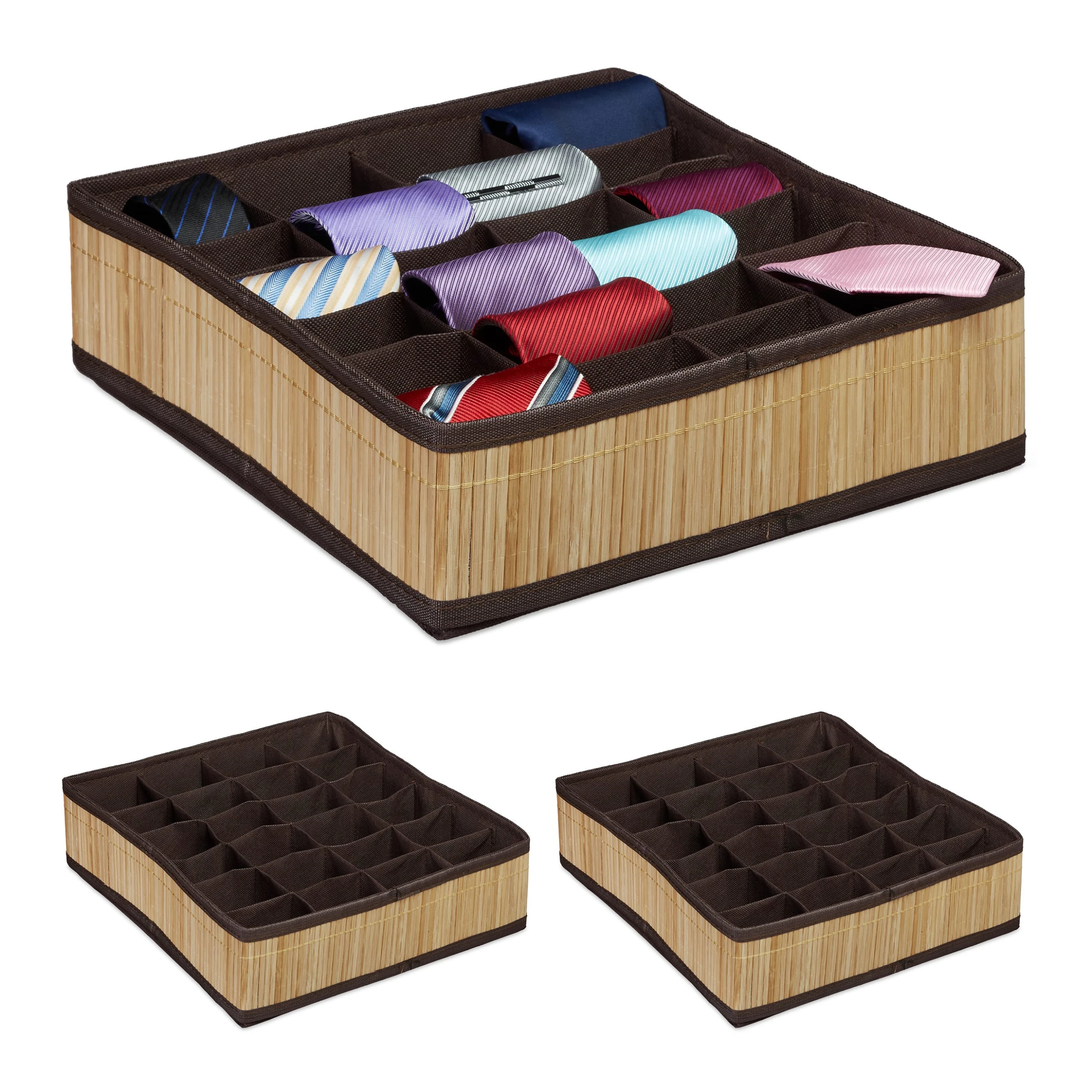 Relaxdays 3 X Krawattenbox In Natur/ Braun – Bild 7