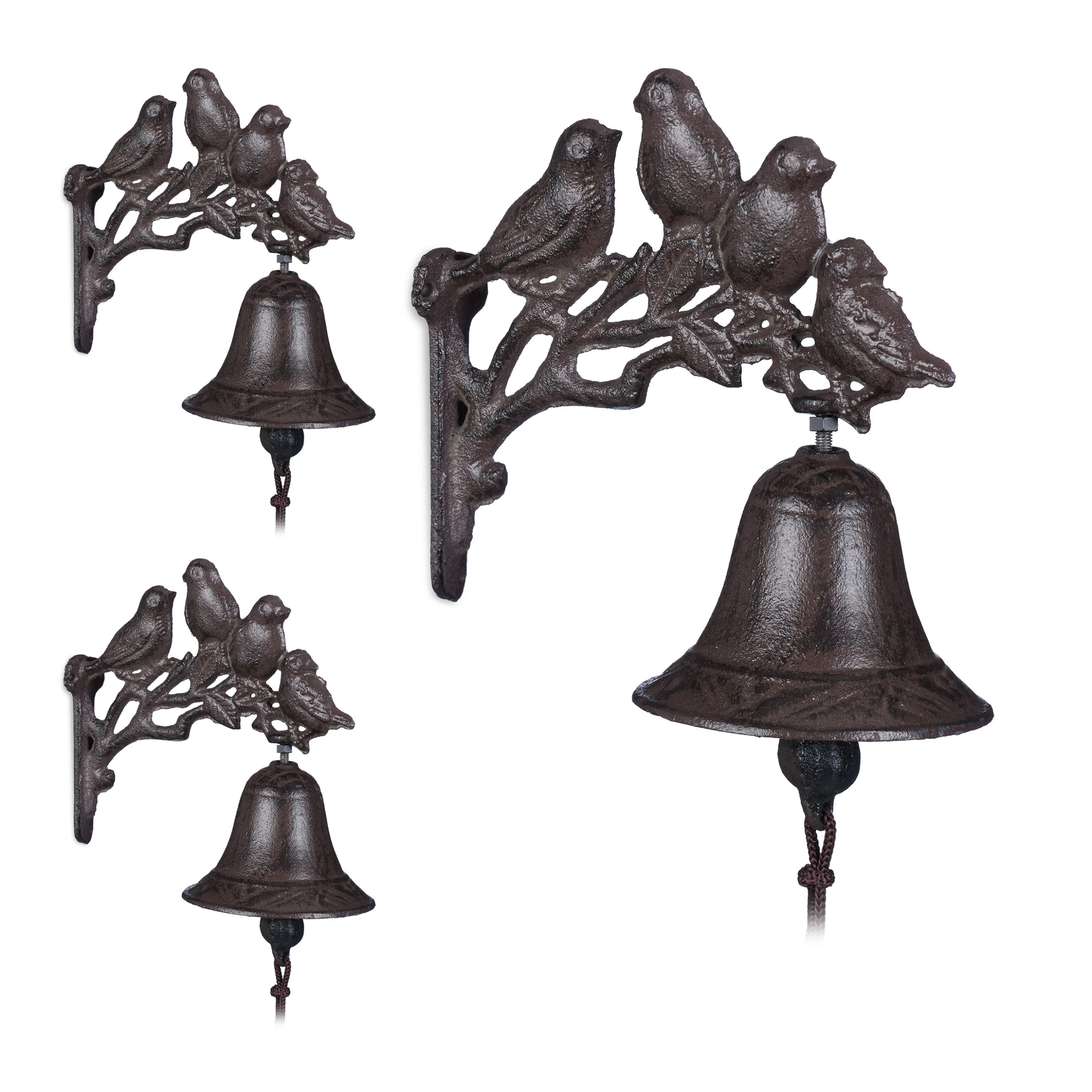 Relaxdays 3 X Türglocke Vögel In Braun – Bild 8