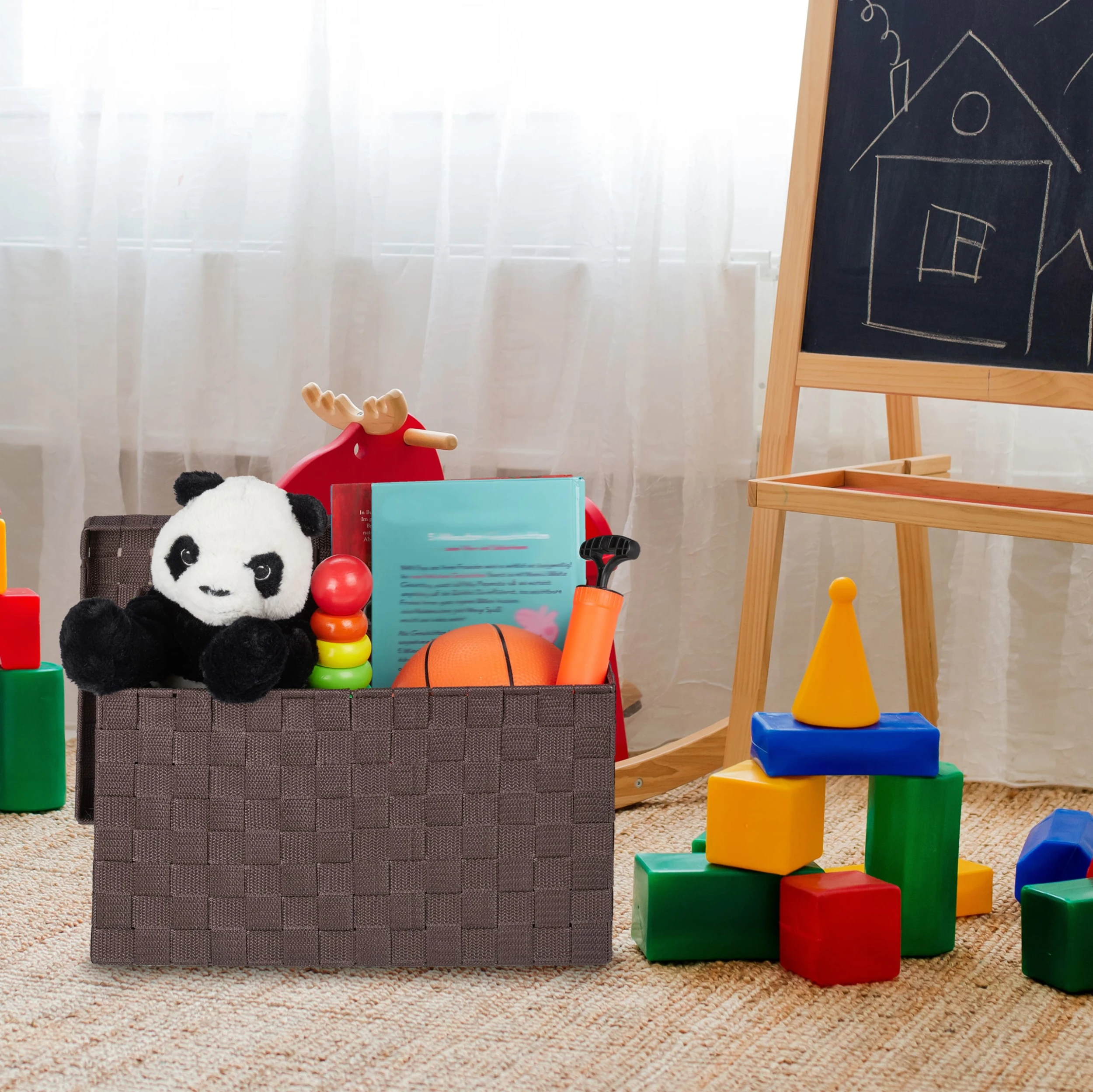 Relaxdays 3tlg. Aufbewahrungskorb Set Mit Deckel In Braun – Bild 2