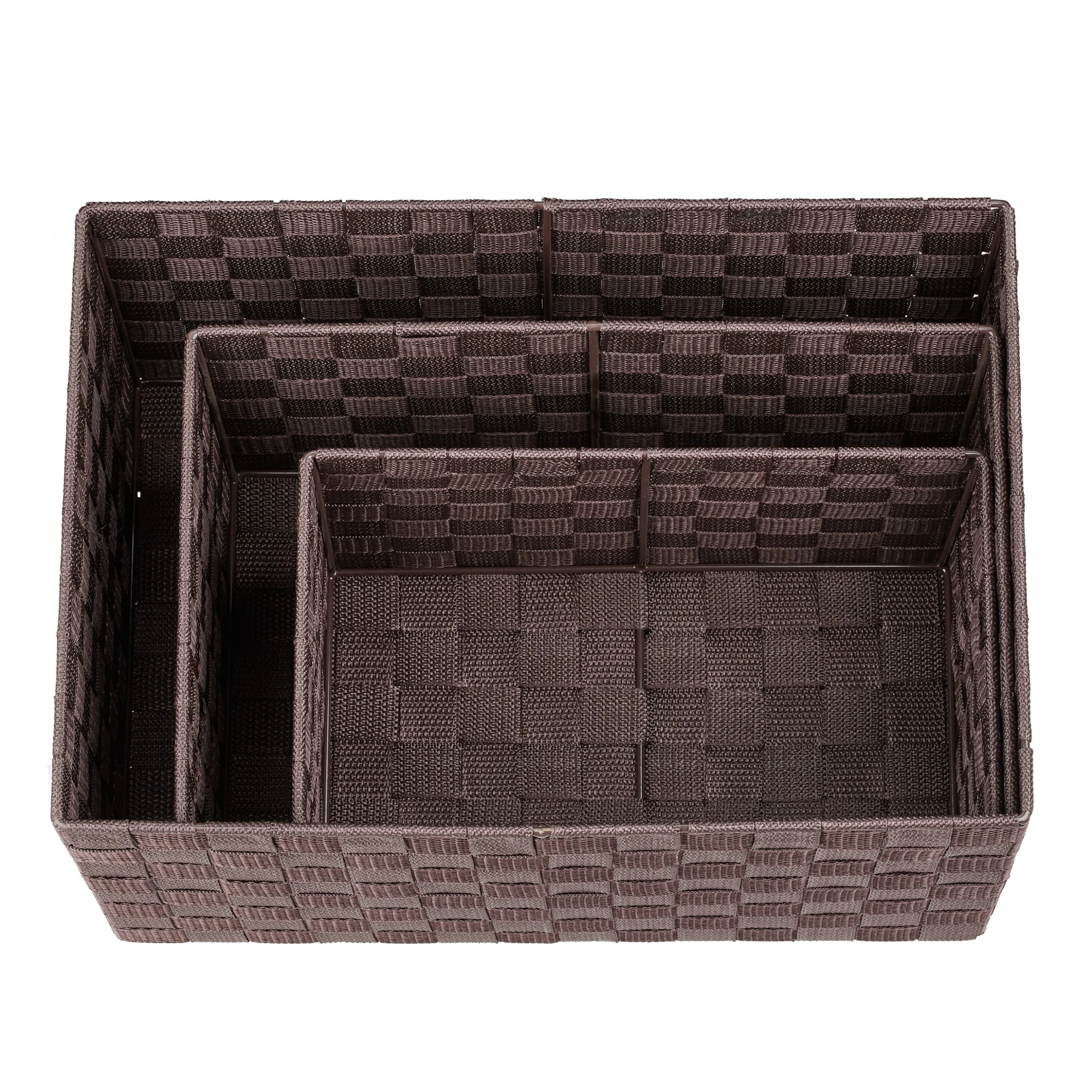 Relaxdays 3tlg. Aufbewahrungskorb Set Mit Deckel In Braun – Bild 6