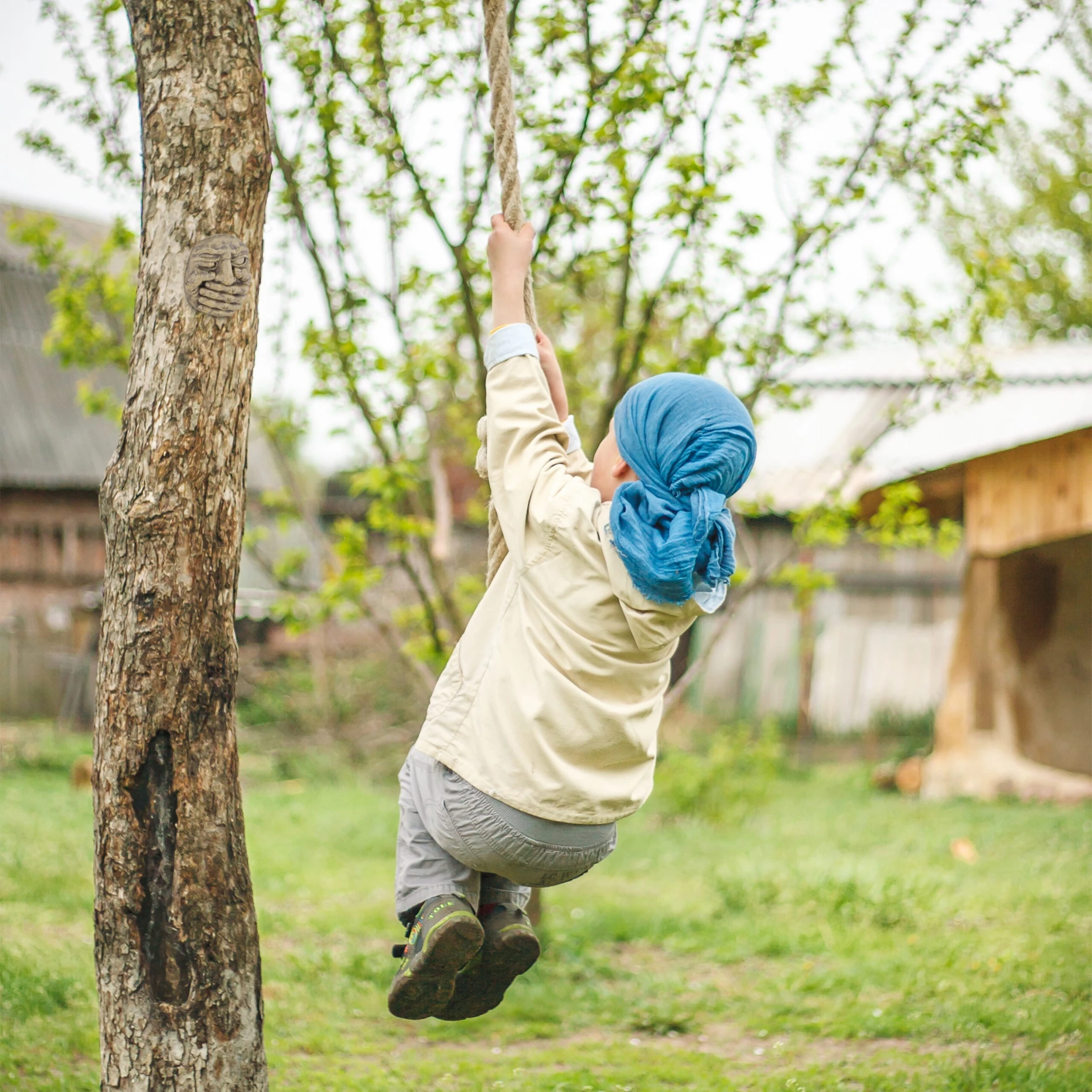 Relaxdays 3tlg. Baumgesichter In Beige/ Anthrazit – Bild 3