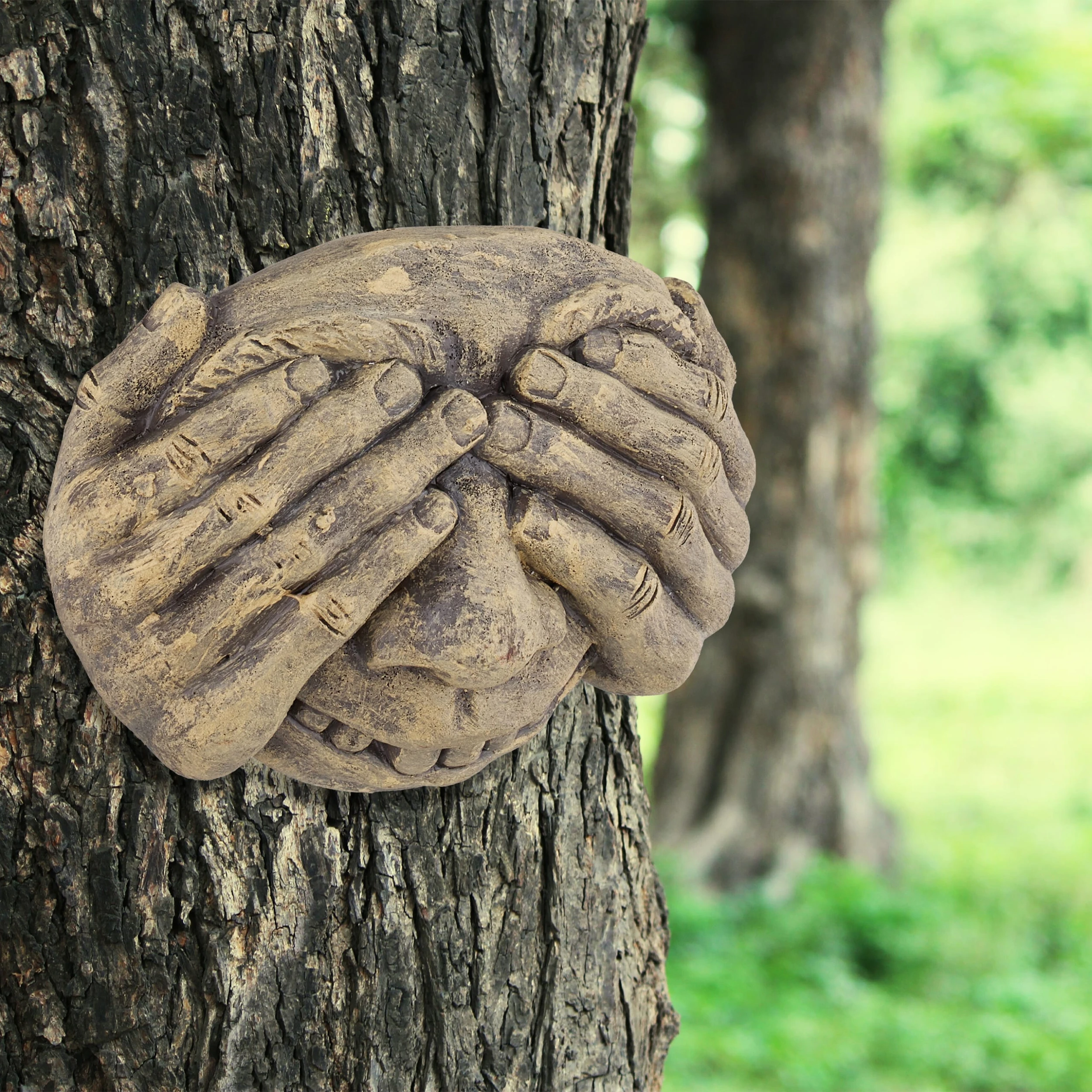 Relaxdays 3tlg. Baumgesichter In Beige/ Anthrazit – Bild 5