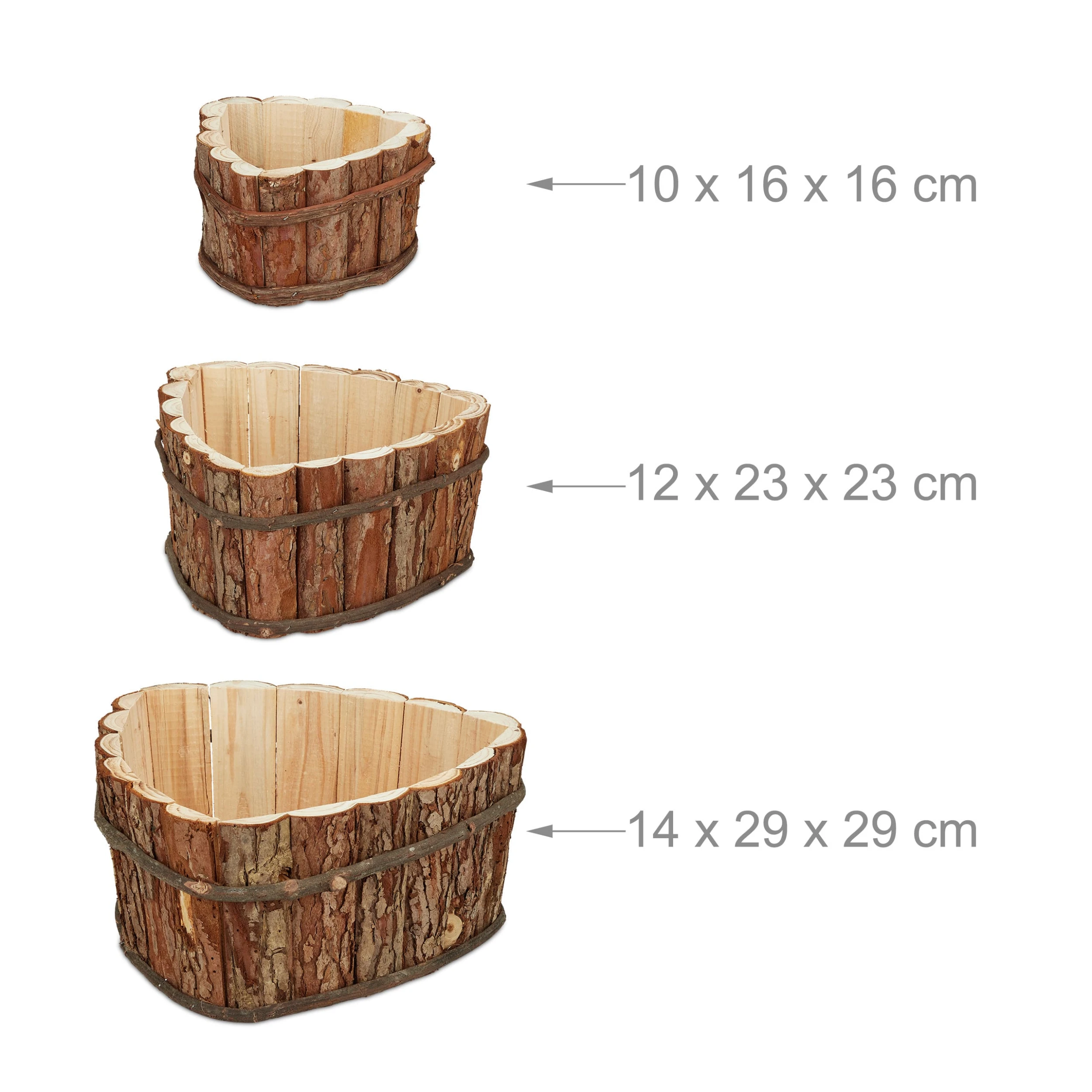 Relaxdays 3tlg. Blumenkasten Set In Natur – Bild 4