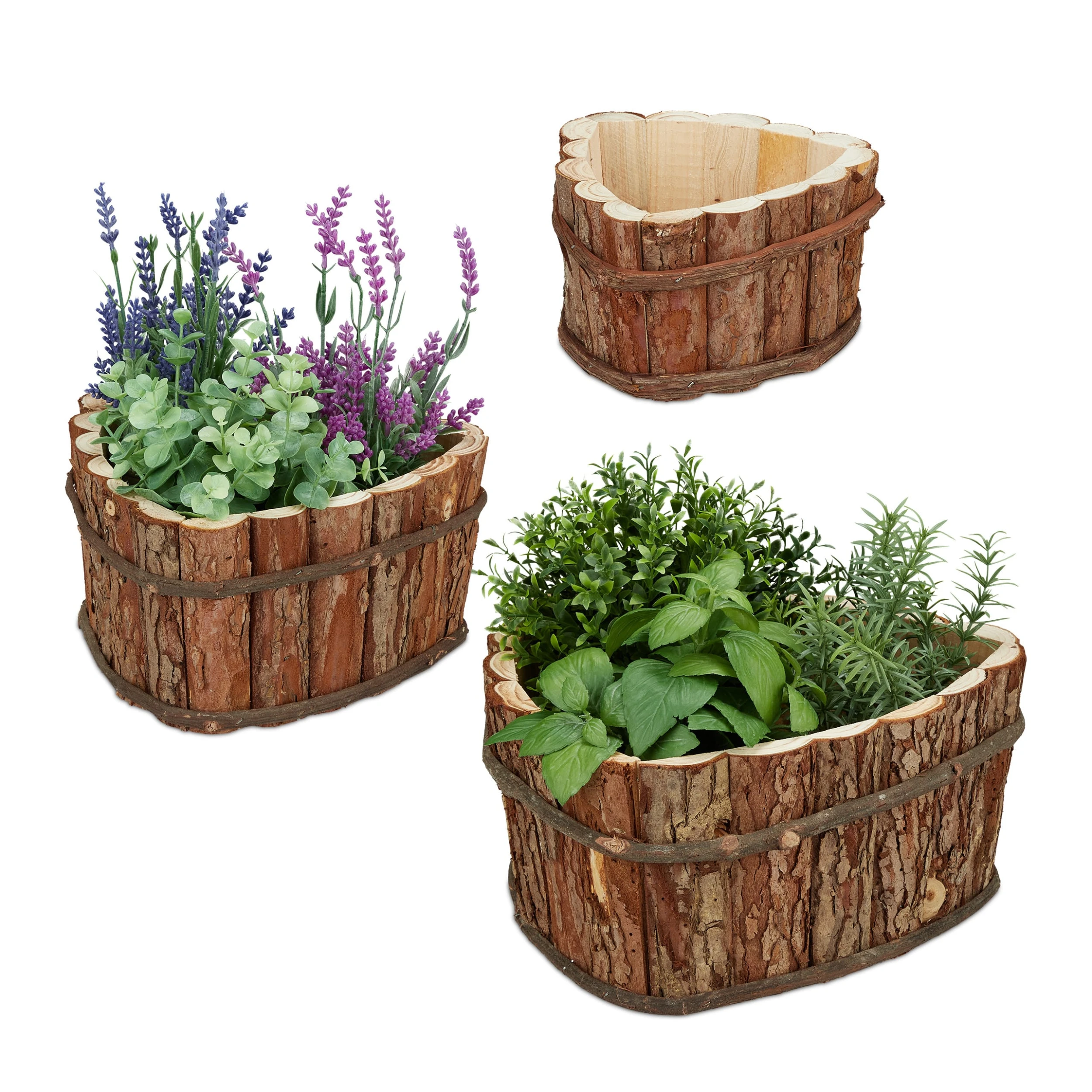 Relaxdays 3tlg. Blumenkasten Set In Natur – Bild 8