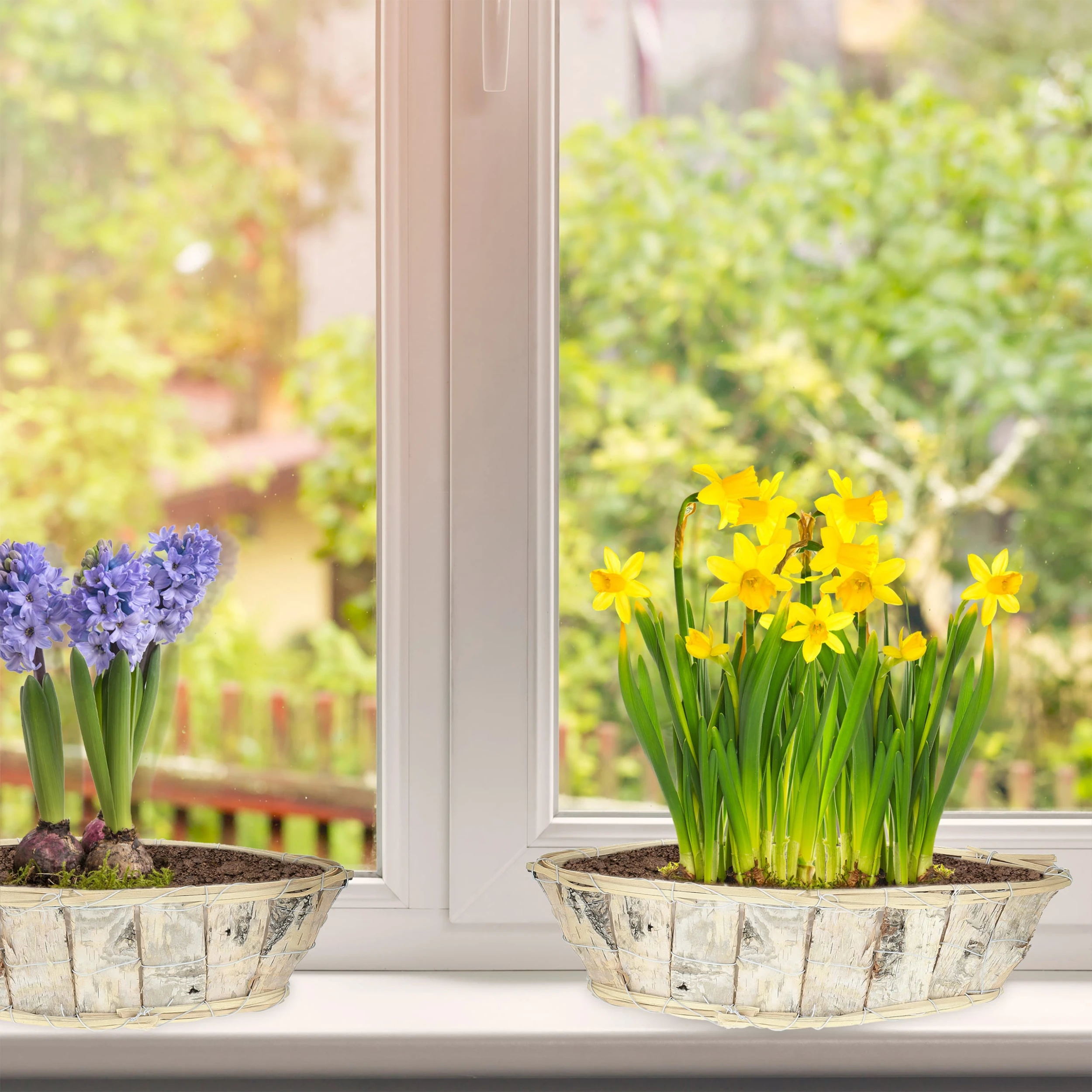 Relaxdays 3tlg. Blumentopf In Weiß/ Natur – Bild 2