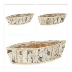 Relaxdays 3tlg. Blumentopf In Weiß/ Natur