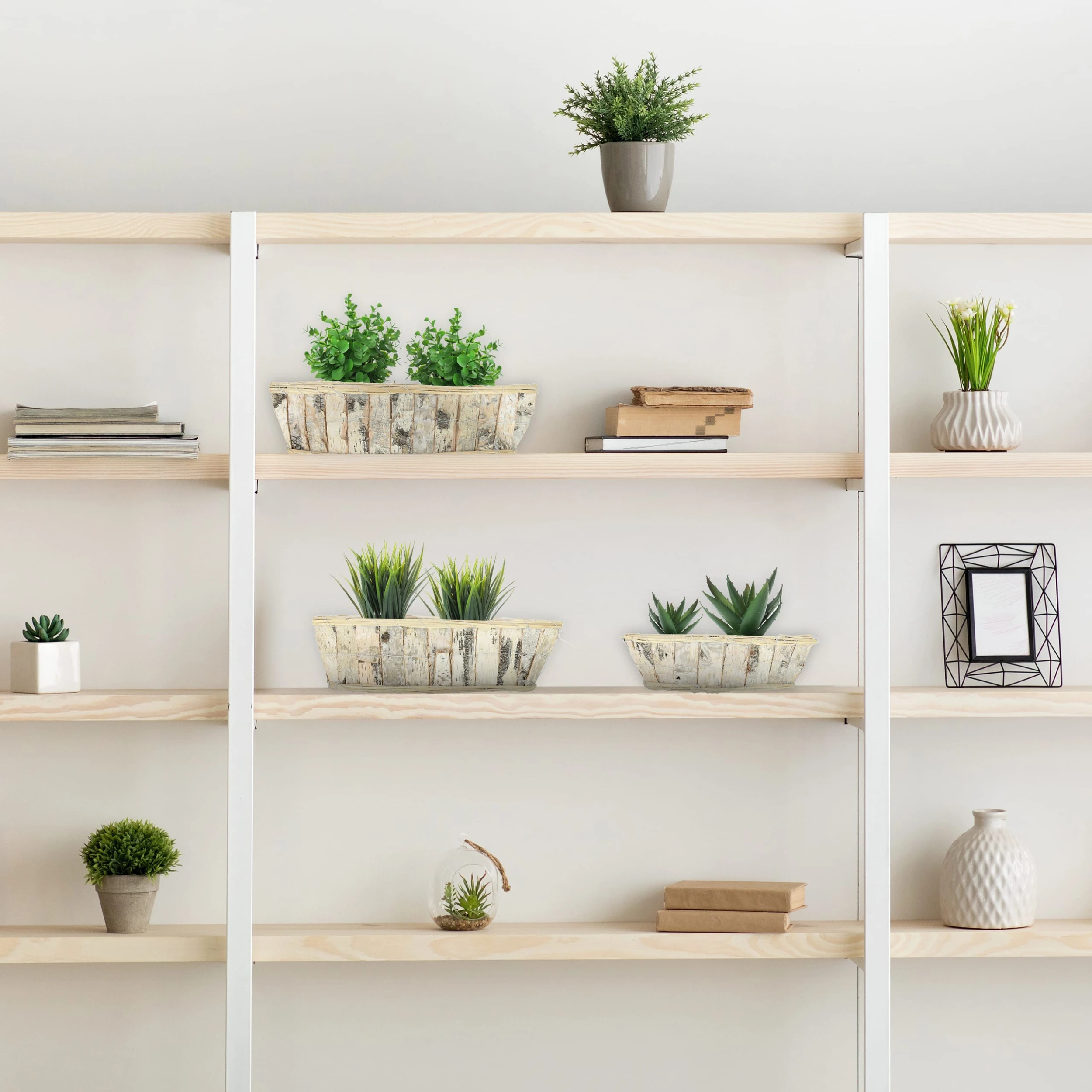 Relaxdays 3tlg. Blumentopf In Weiß/ Natur – Bild 5