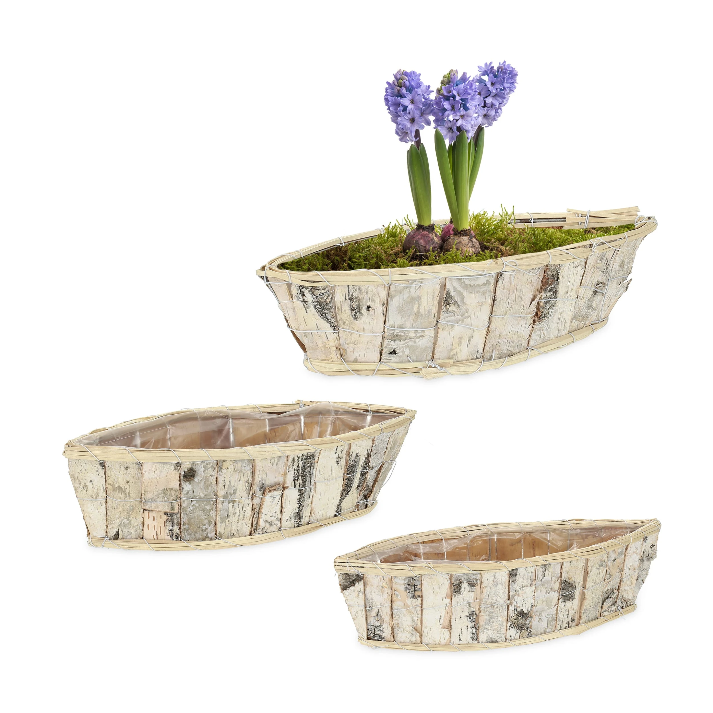 Relaxdays 3tlg. Blumentopf In Weiß/ Natur – Bild 8