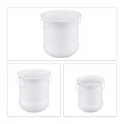 Relaxdays 3tlg. Blumentopf Set In Weiß/Design C