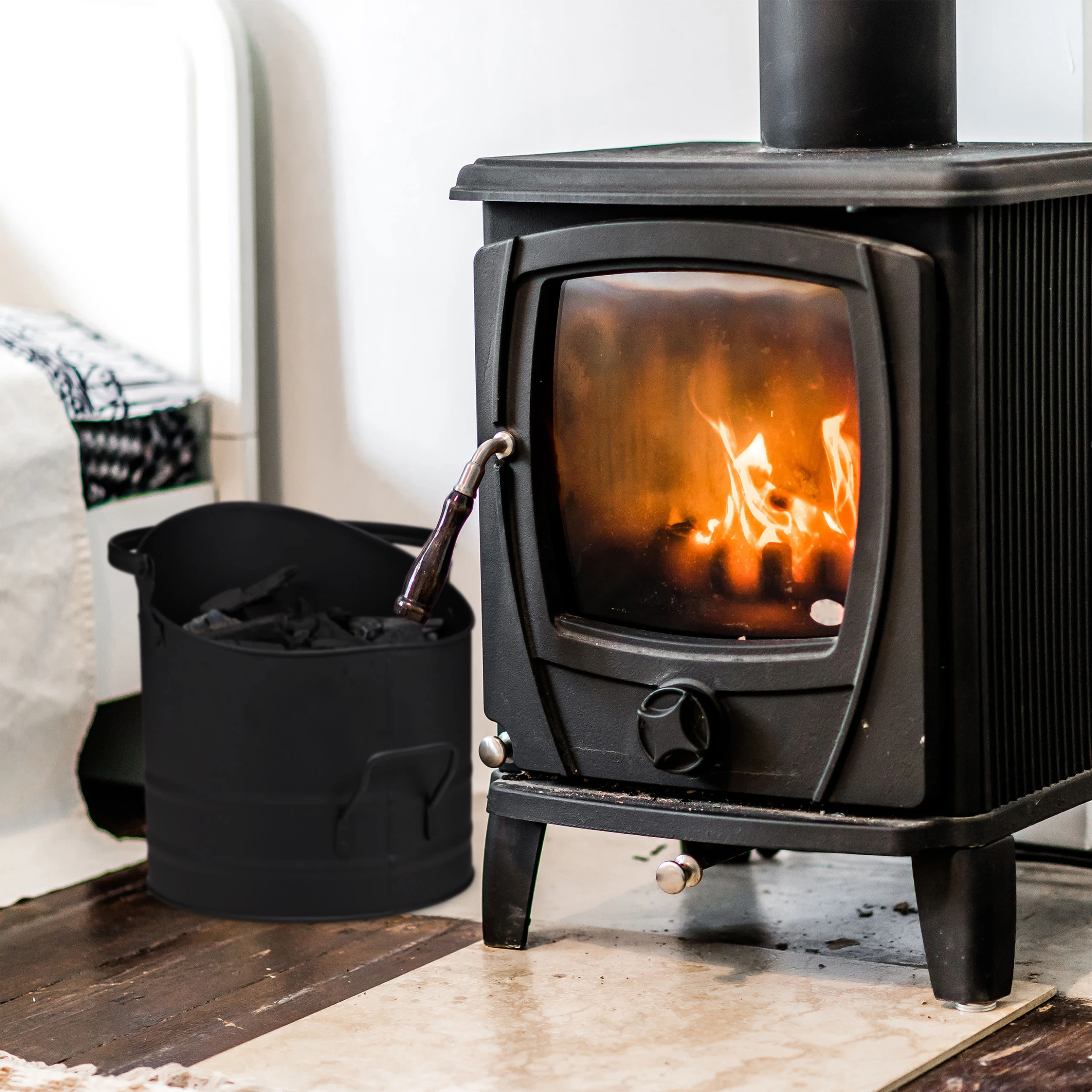 Relaxdays 3tlg. Pelleteimer Set In Schwarz – Bild 5