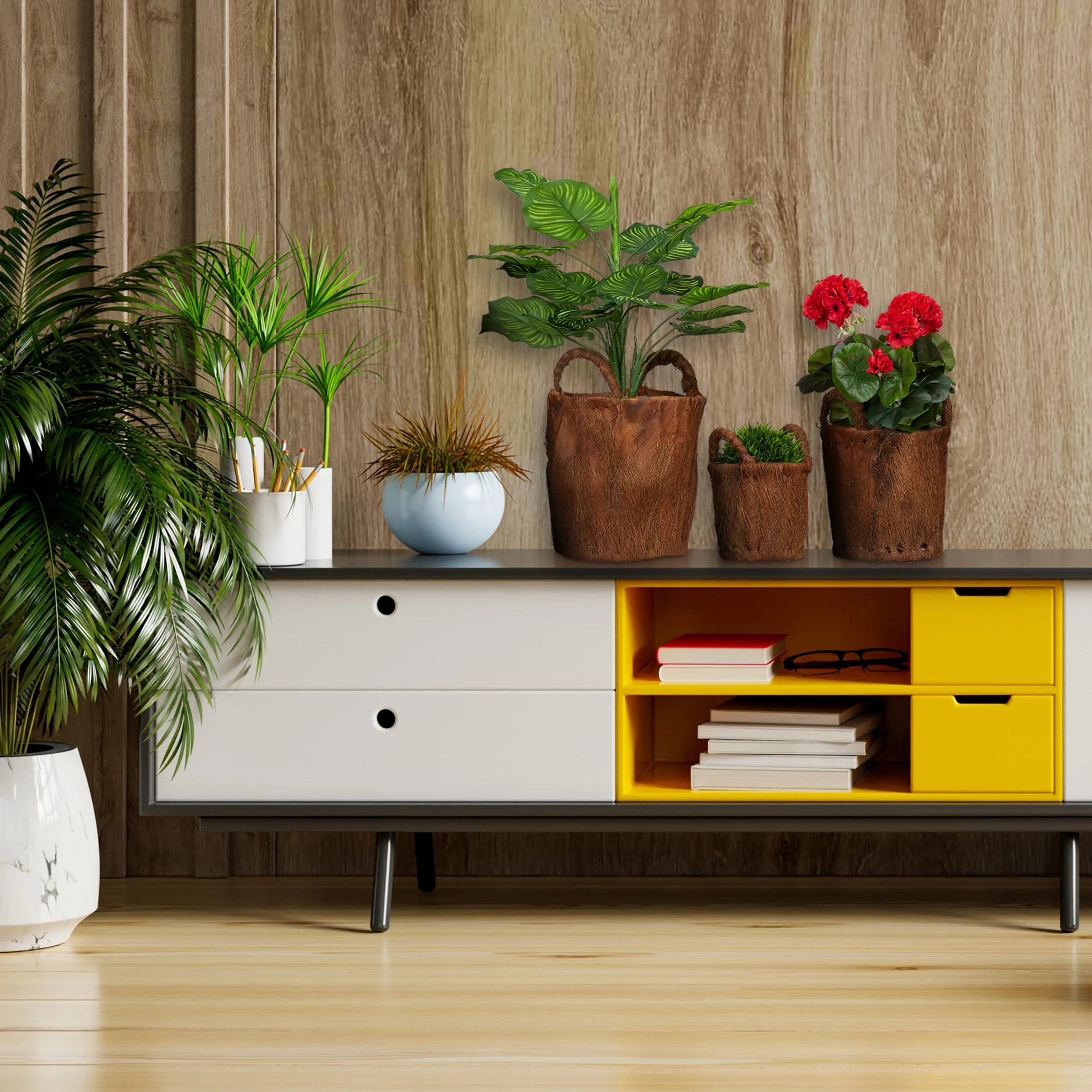 Relaxdays 3tlg. Pflanzkorb Set In Natur – Bild 2