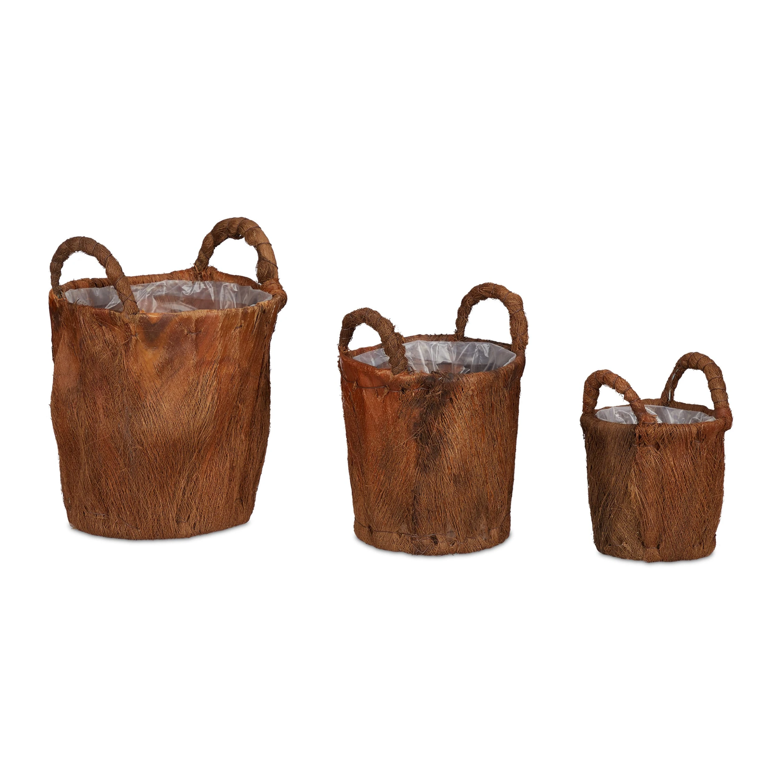 Relaxdays 3tlg. Pflanzkorb Set In Natur