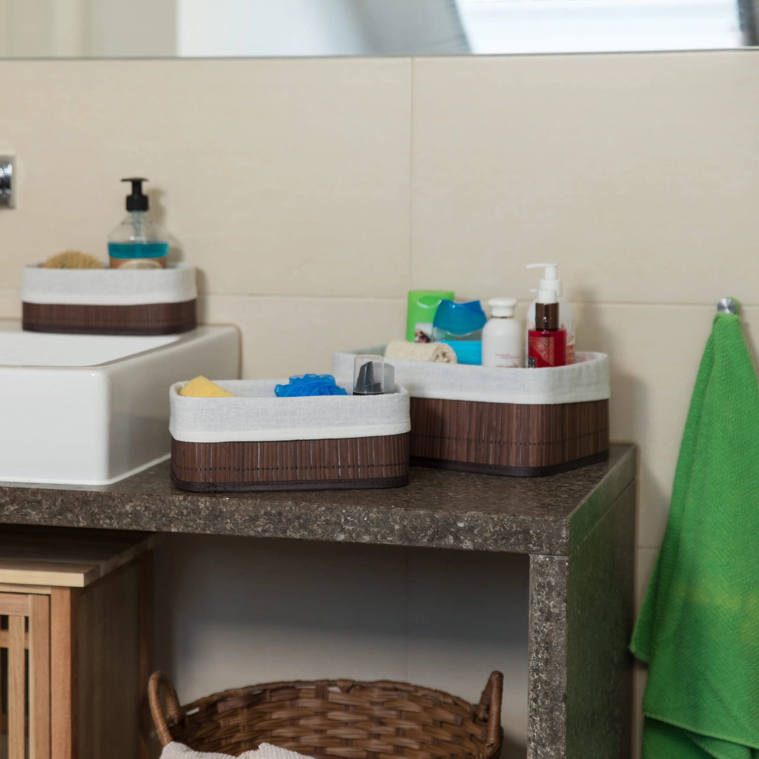 Relaxdays 3x Aufbewahrungskorb Bad In Grau – Bild 5