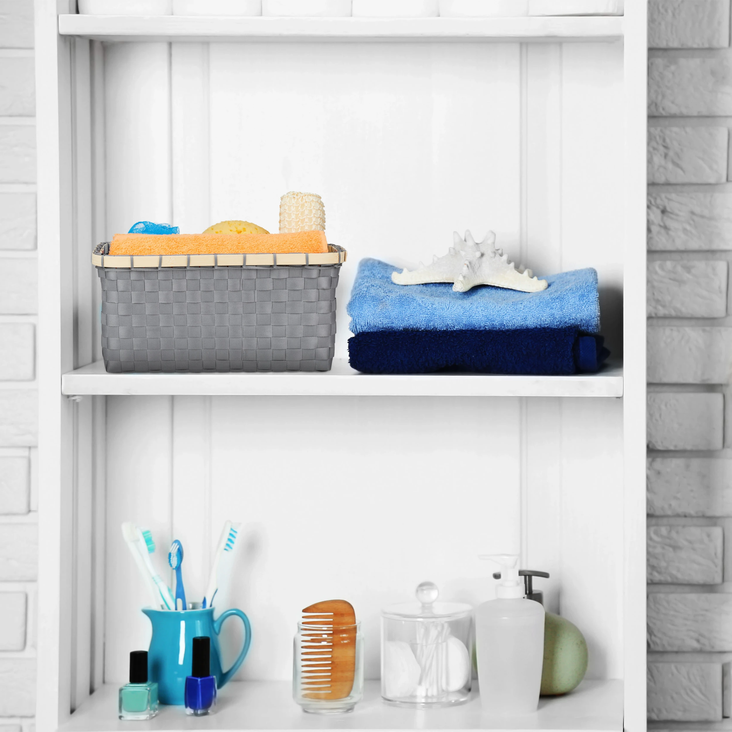 Relaxdays 3x Aufbewahrungskorb In Grau – Bild 2