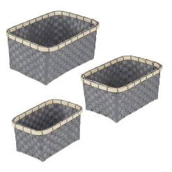 Relaxdays 3x Aufbewahrungskorb In Grau