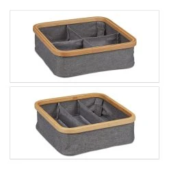 Relaxdays 3x Aufbewahrungskorb In Grau - (B)30 X (H)9,5 X (T)30 Cm