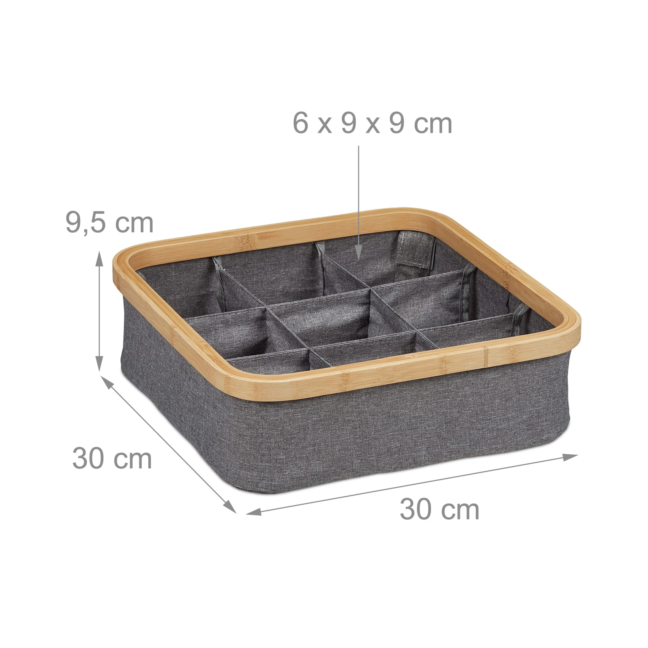 Relaxdays 3x Aufbewahrungskorb In Grau - (B)30 X (H)9,5 X (T)30 Cm – Bild 5