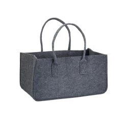 Relaxdays 3x Filzkörbe In Schwarz/ Grau/ Anthrazit - (B)25 X (H)25 X (T)50 Cm