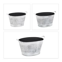 Relaxdays 3x Metallwanne In Weiß