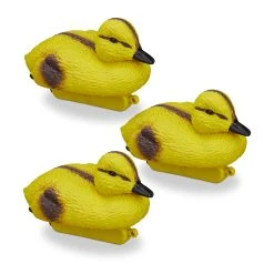 Relaxdays 3x Teichdeko Babyente In Gelb