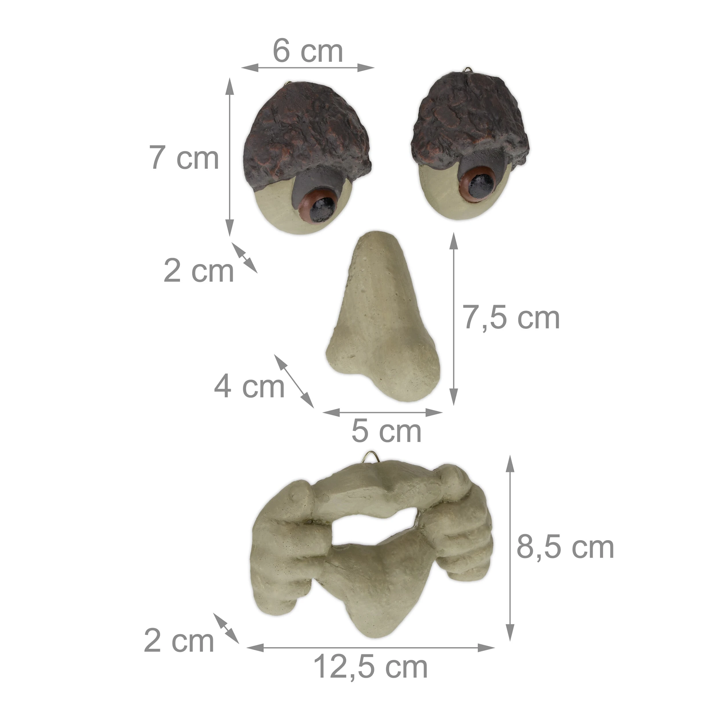 Relaxdays 4-tlg. Baumgesicht In Beige/ Braun – Bild 4