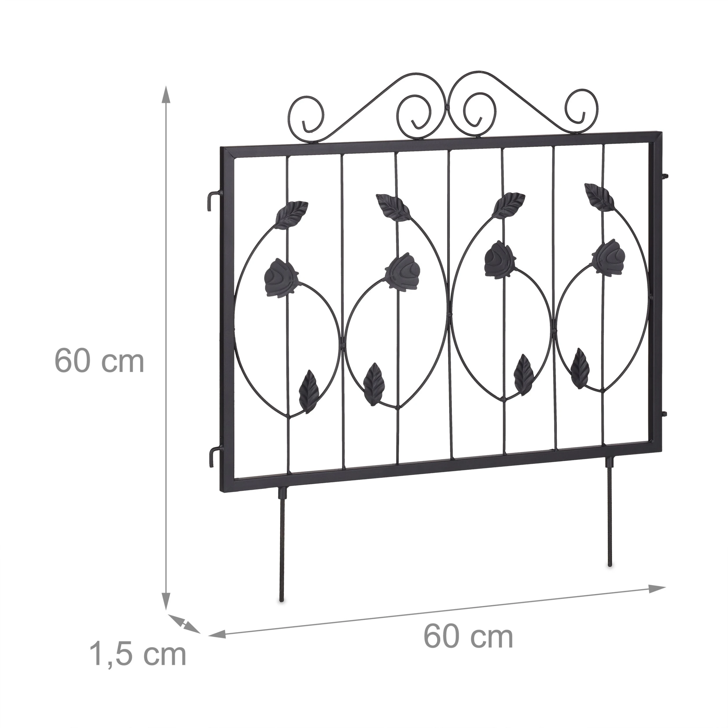 Relaxdays 4-tlg. Beetzaun In Schwarz – Bild 4