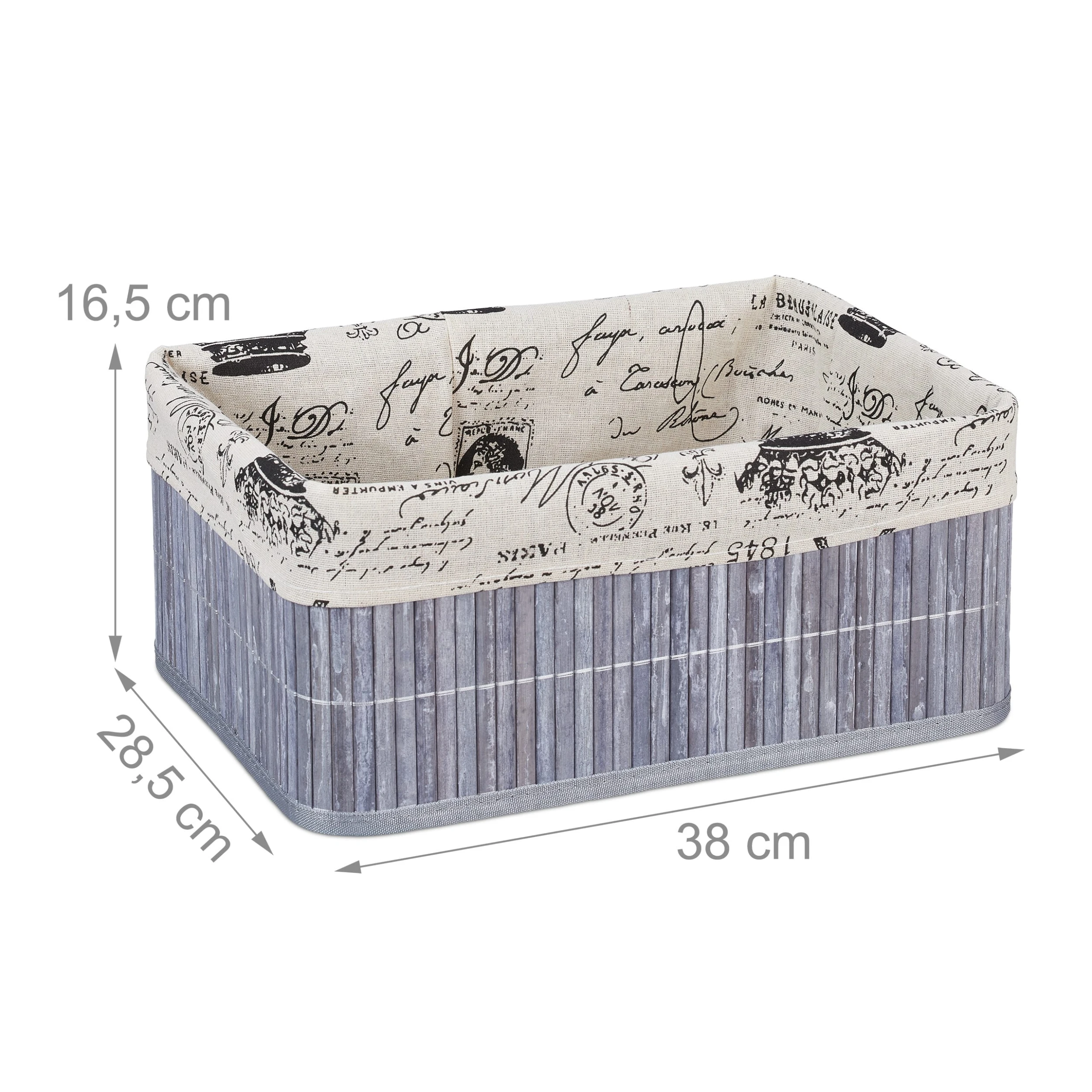 Relaxdays 4 X Aufbewahrungskorb In Grau - (B)38 X (H)16,5 X (T)28,5 Cm – Bild 4