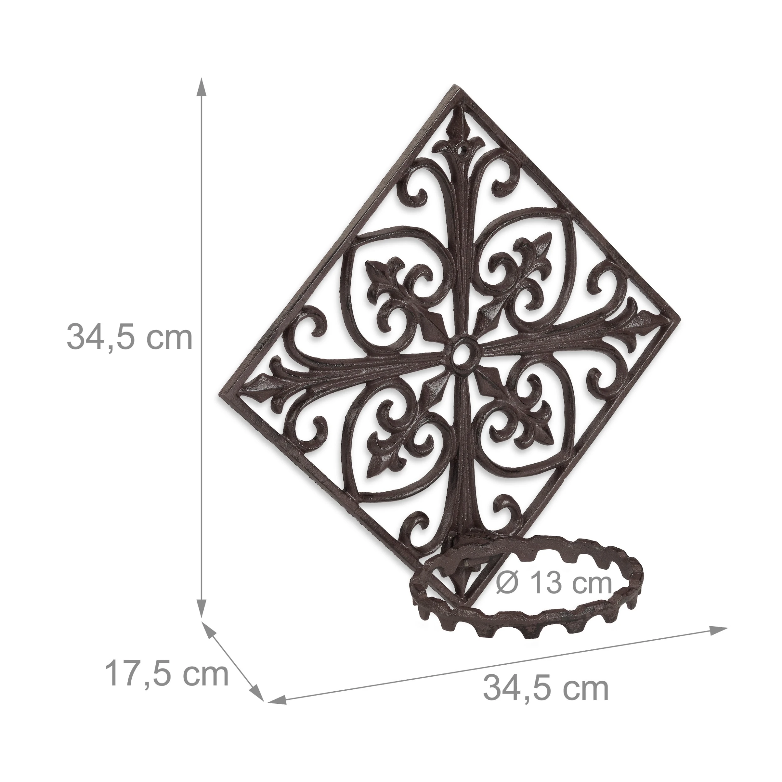 Relaxdays 4 X Blumenhalter In Dunkelbraun - Ø 13 Cm – Bild 4