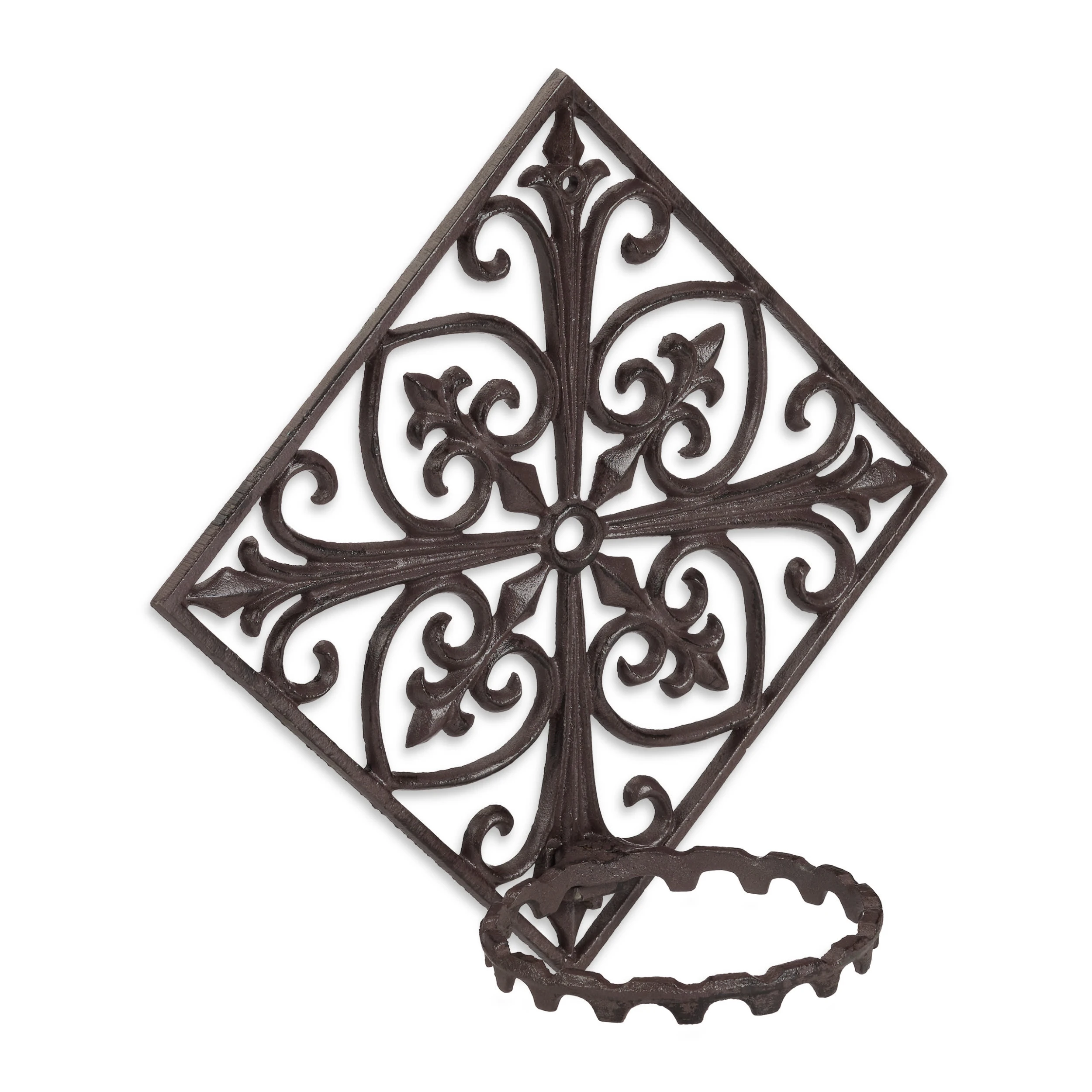 Relaxdays 4 X Blumenhalter In Dunkelbraun - Ø 13 Cm