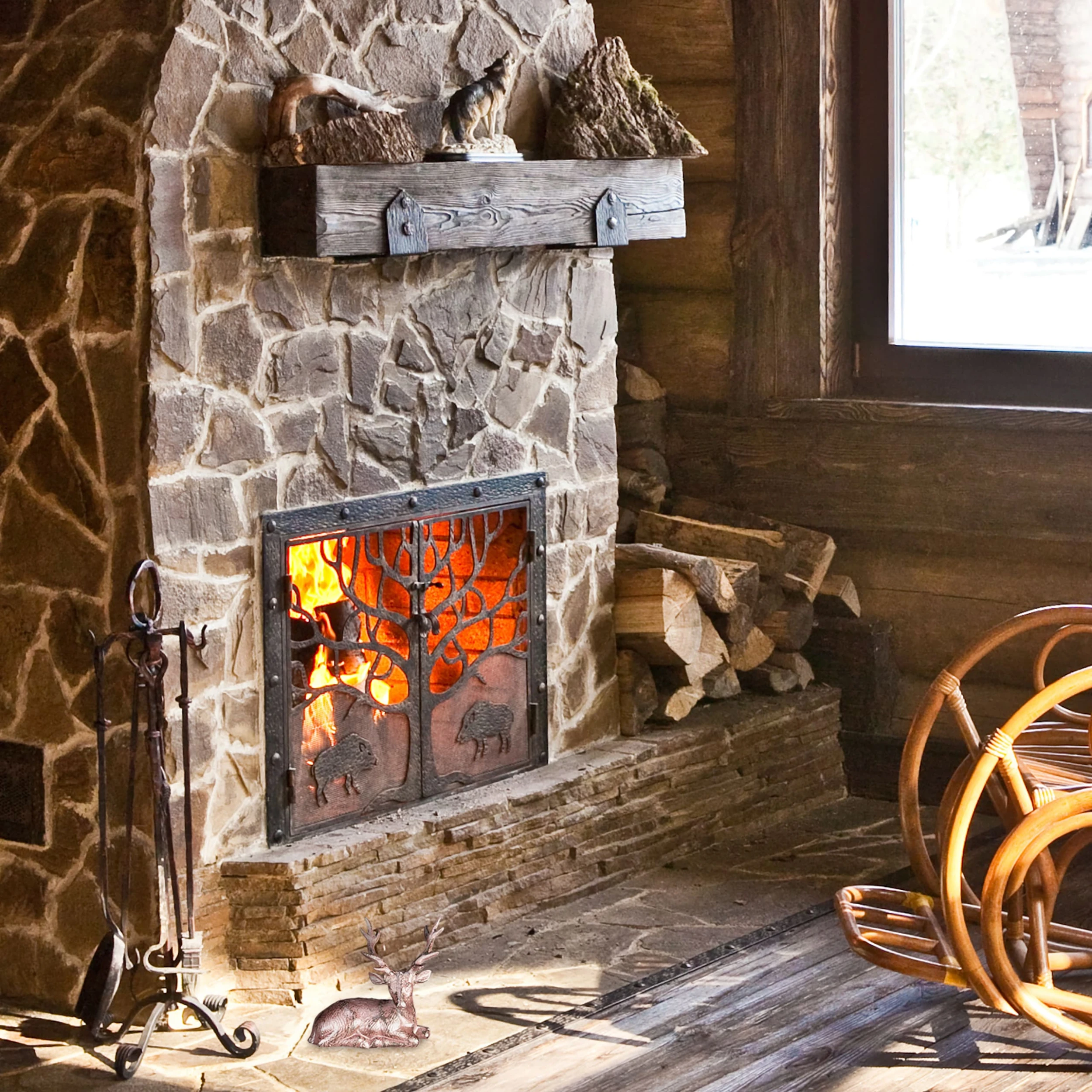 Relaxdays 4 X Hirsch Figur "sitzend" In Braun – Bild 2