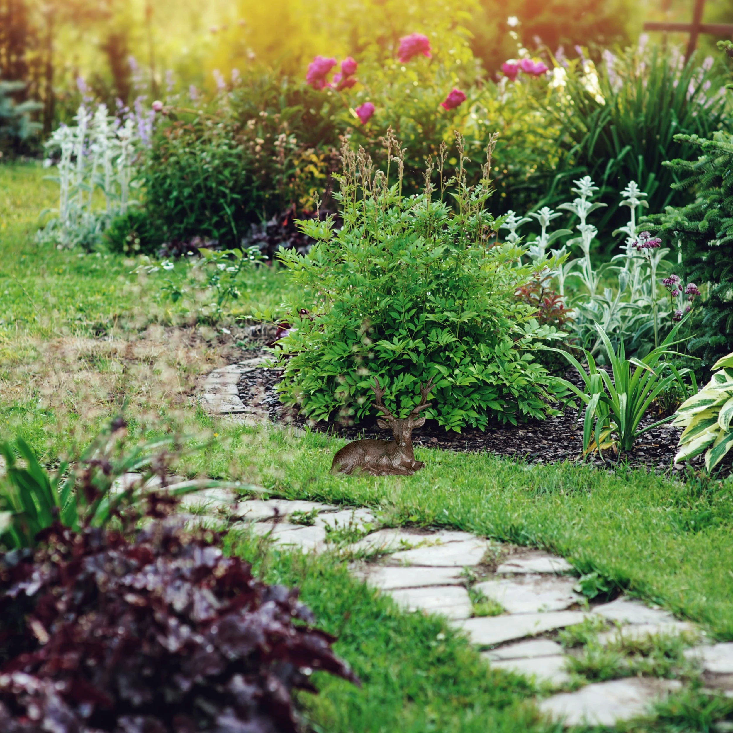 Relaxdays 4 X Hirsch Figur "sitzend" In Braun – Bild 3