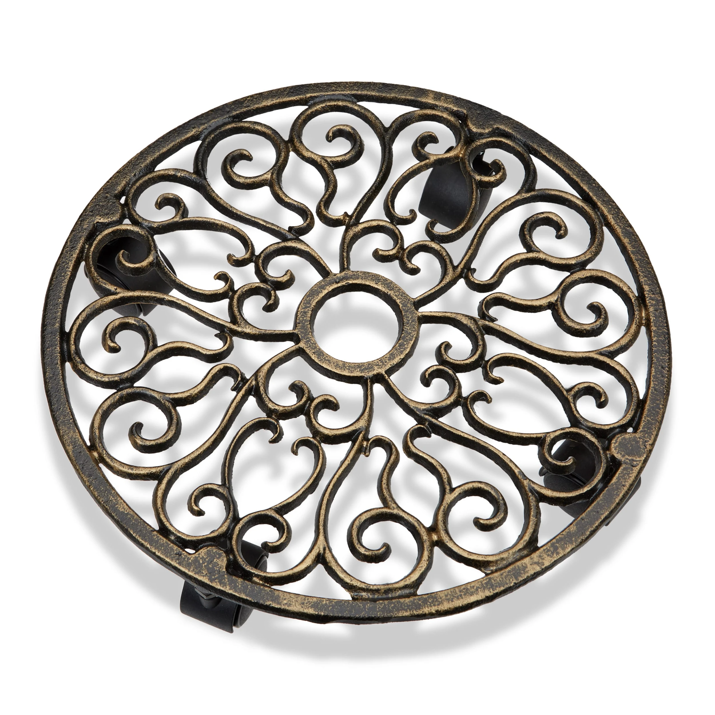 Relaxdays 4 X Pflanzenroller In Bronze - Ø 33,5 Cm – Bild 3