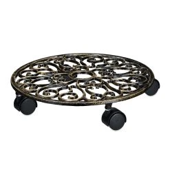 Relaxdays 4 X Pflanzenroller In Bronze - Ø 33,5 Cm