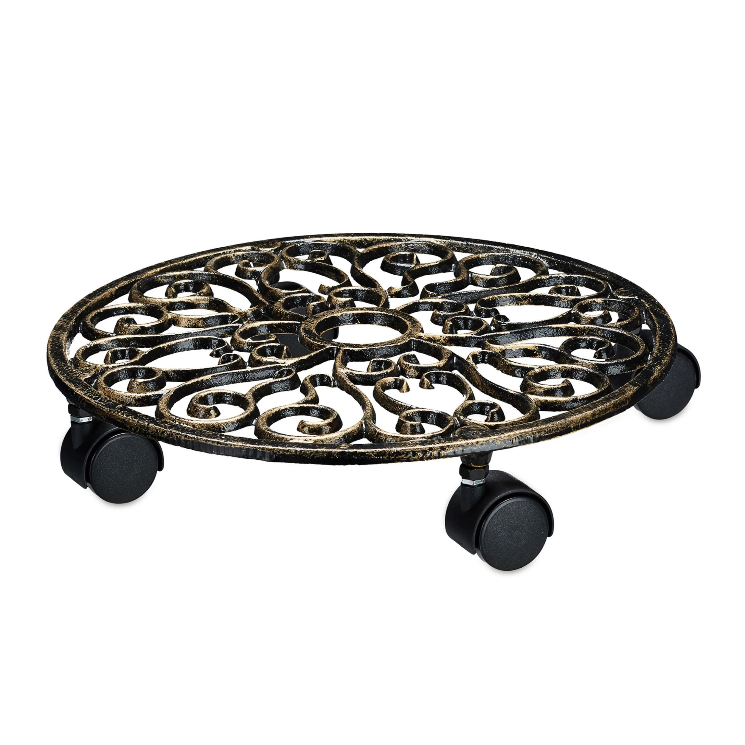 Relaxdays 4 X Pflanzenroller In Bronze - Ø 33,5 Cm