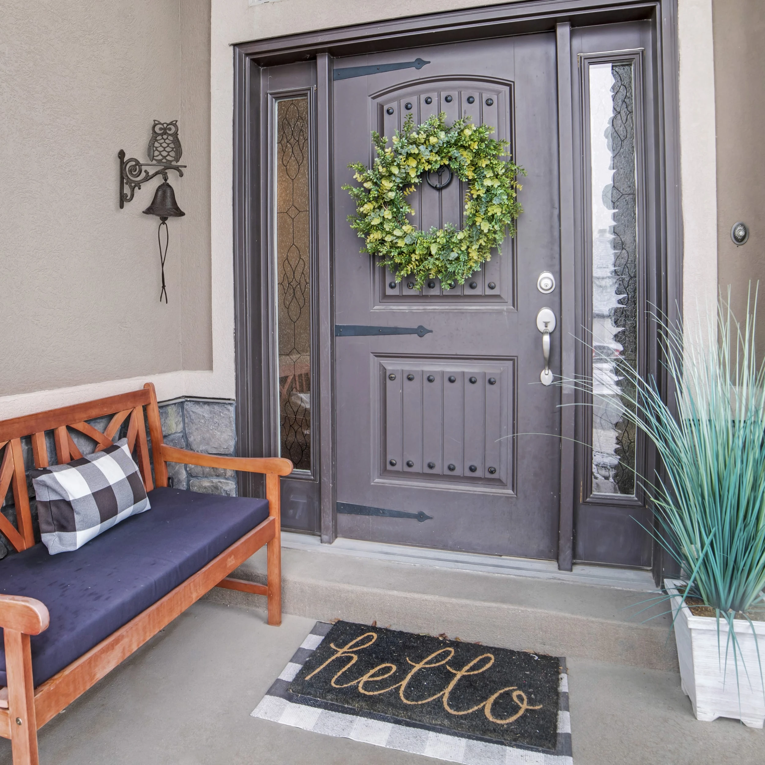 Relaxdays 4 X Türglocke "Eule" In Dunkelbraun – Bild 2