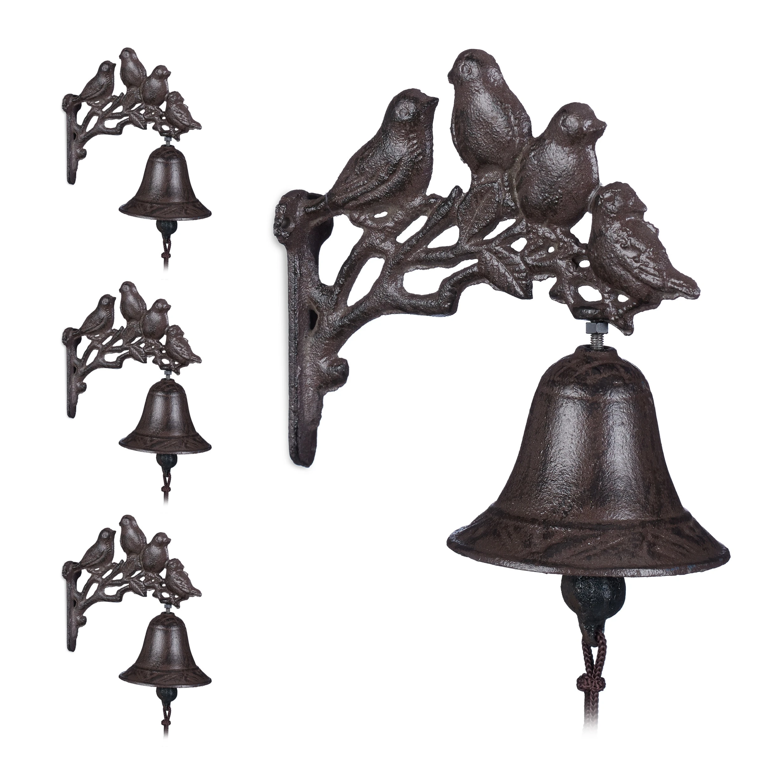 Relaxdays 4 X Türglocke Vögel In Braun – Bild 8