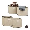Relaxdays 4x Faltbox In Beige - (B)30 X (H)30 X (T)30 Cm