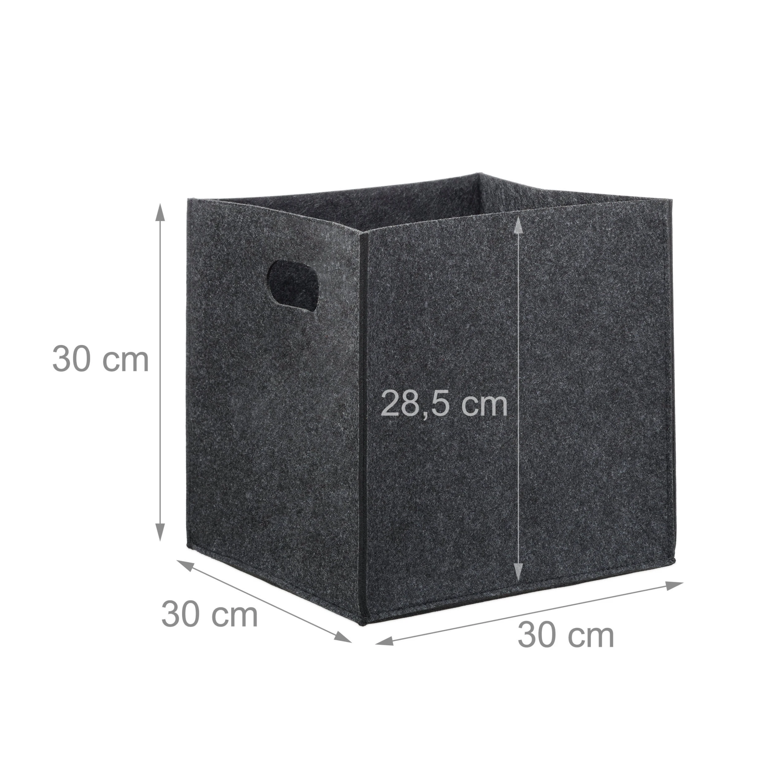 Relaxdays 4x Filzkörbe In Anthrazit - (B)30 X (H)30 X (T)30 Cm – Bild 2