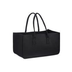 Relaxdays 4x Filzkörbe In Schwarz - (B)25 X (H)25 X (T)50 Cm