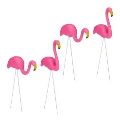 Relaxdays 4x Flamingo Figur In Pink