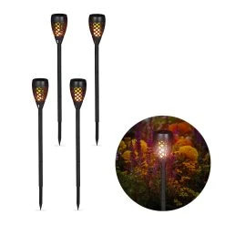 Relaxdays 4x Gartenfackel In Schwarz