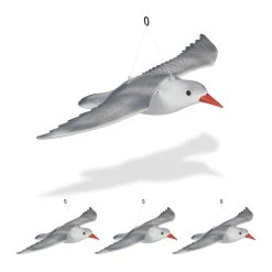 Relaxdays 4x Vogelschreck "Möwe" In Weiß/ Grau