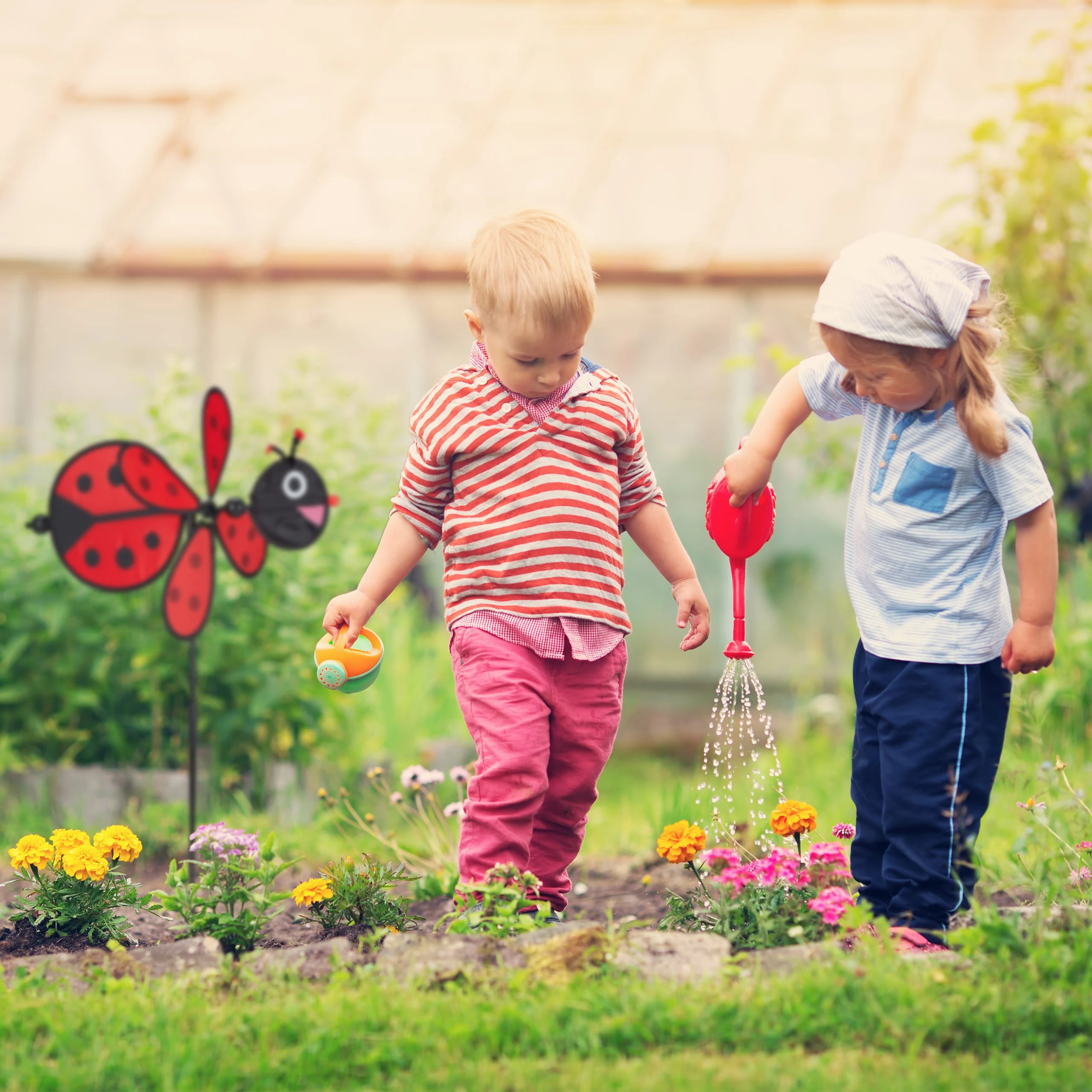 Relaxdays 4x Windrad In Rot/Schwarz - (B)36,5 X (H)76,5 X (T)51,5 Cm – Bild 3