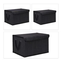 Relaxdays 5-tlg. Aufbewahrungskorb In Schwarz
