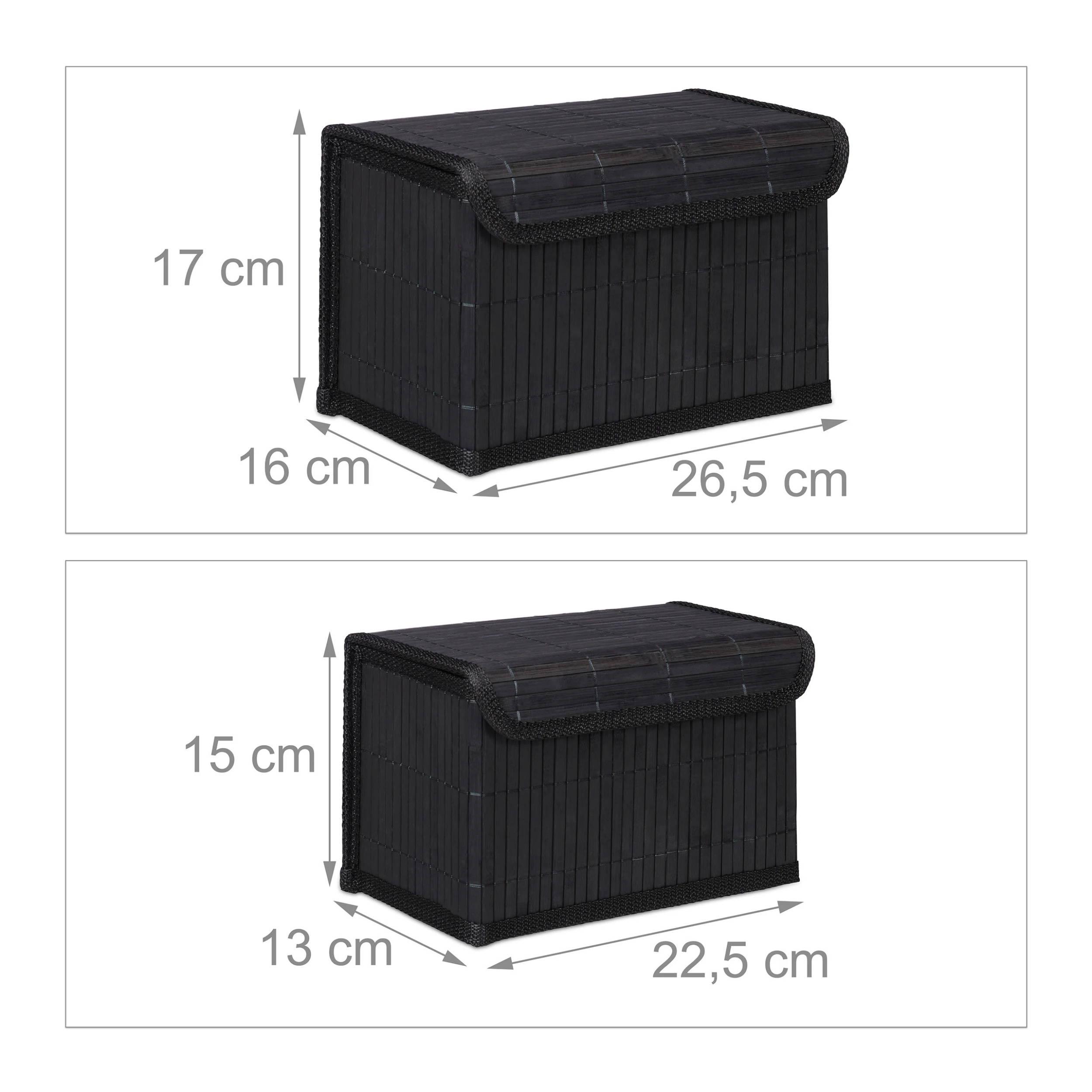 Relaxdays 5-tlg. Aufbewahrungskorb In Schwarz – Bild 5