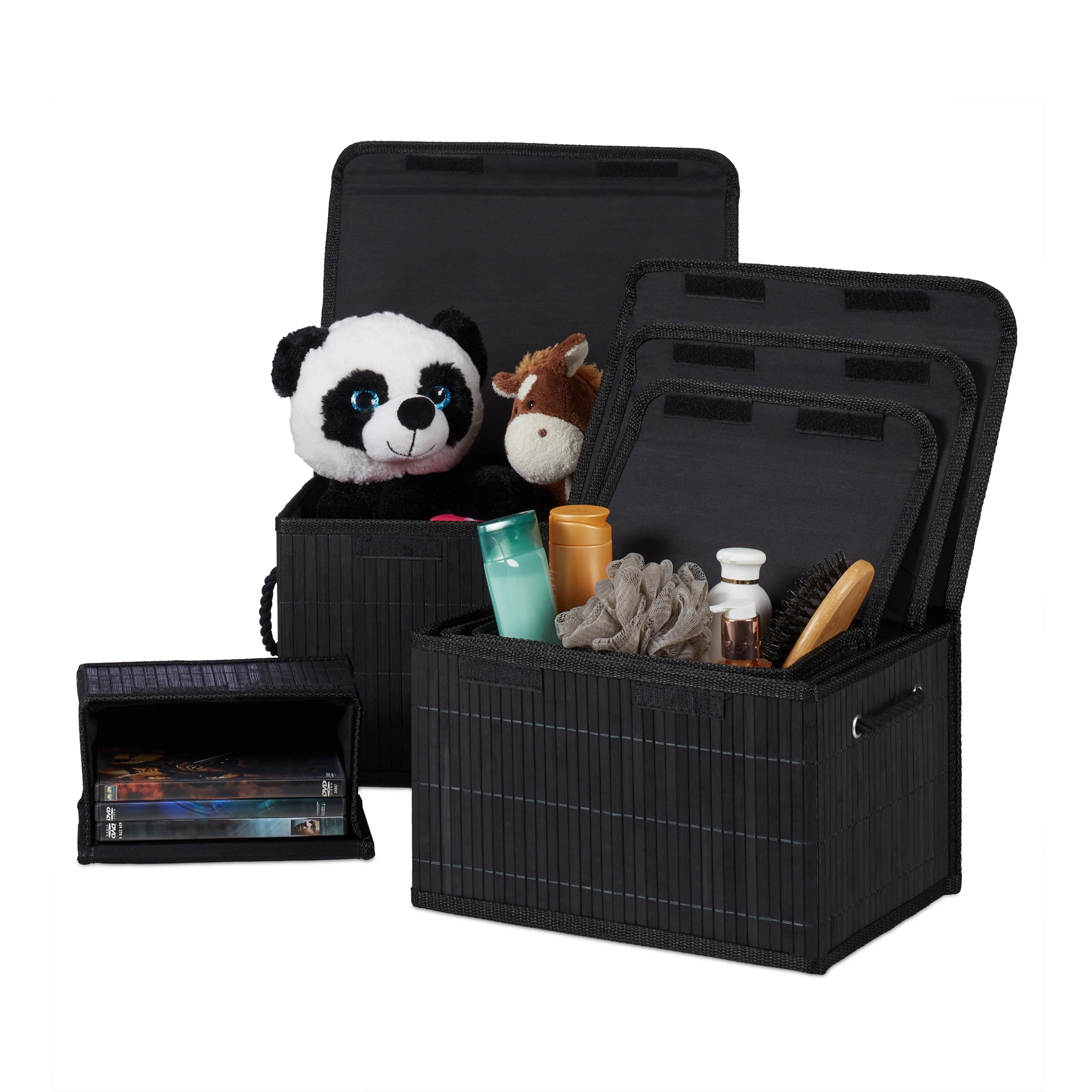 Relaxdays 5-tlg. Aufbewahrungskorb In Schwarz – Bild 7